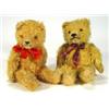 Image 1 : Two straw filled jointed teddy bears, 33cm…