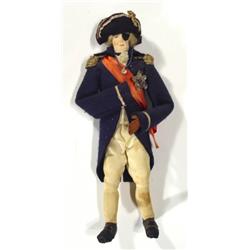Cloth Nelson doll in uniform, 27cm high…