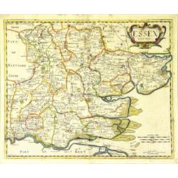 Robert Morden hand coloured map 'Essex' 34…