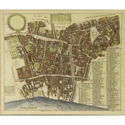 18th century hand coloured map Barrington …