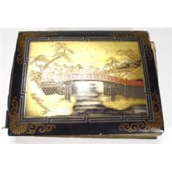 Japanese lacquered album of postcards incl…