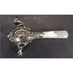 Mother-of-pearl handled silver child's rat…