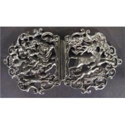 Victorian silver buckle, pierced and cast …
