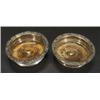 Image 1 : Pair of silver plated wine coasters with w…