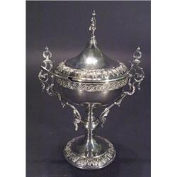 Silver plated caviar stand and cover with …