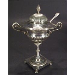 Square based silver plated twin handled ca…