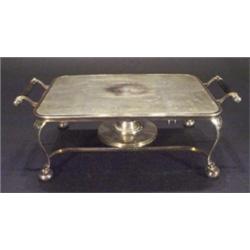 Rectangular silver plated warming plate wi…