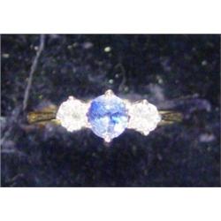18ct gold diamond and sapphire ring, appro…