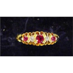 18ct gold diamond and ruby set ring…