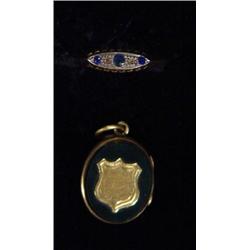 18ct gold small diamond and sapphire ring …