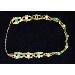 9ct gold turquoise and pearl bracelet…