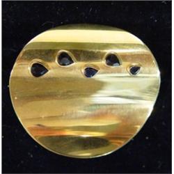 Stylish 18ct gold and bluestone brooch…