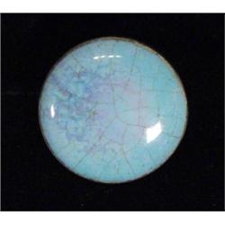 Silver mounted purple Ruskin pottery brooc…