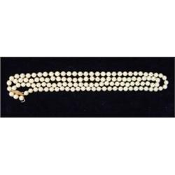 String of pearls on a 14K gold clasp…