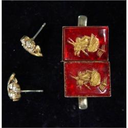 Pair of Intaglio Roman's head cufflinks an…