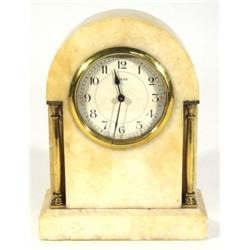Arch shaped onyx mantel clock with eight d…