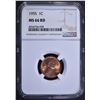 Image 1 : 1955 LINCOLN CENT, NGC MS-66 RED