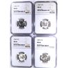 Image 1 : 4 JEFFERSON NICKELS NGC MS-66