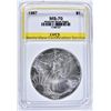 Image 1 : 1987 AMERICAN SILVER EAGLE. LVCS PERFECT GEM BU