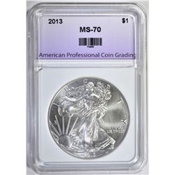 2013 SILVER EAGLE, APCG PERFECT GEM BU