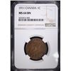 Image 1 : 1911 CANADIAN LARGE CENT, NGC MS-64 BN