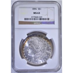 1896 MORGAN DOLLAR NGC MS63 COLOR