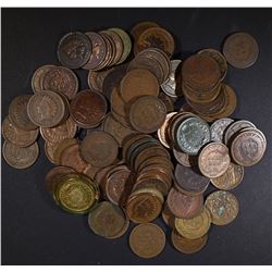 100-MIXED DATE CIRC INDIAN CENTS