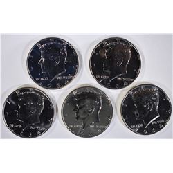 5-PROOF 1964 KENNEDY HALF DOLLARS
