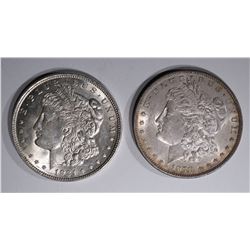2 MORGAN DOLLARS: 1921 GEM BU & 1878-S CH BU
