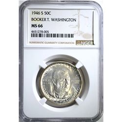 1946-S B.T. WASHINGTON HALF, NGC MS-66