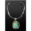 Image 1 : Signed Navajo Royston Turquoise Pendant Choker