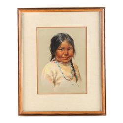 Original Arlene Hooker Fay Indian Girl Painting