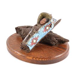 Original Vel Miller Crow Papoose Bronze Sculpture