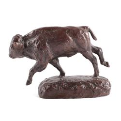 Original J.K Ralston Bronze Buffalo Calf Sculpture