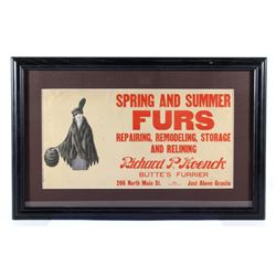 Richard P Hoenck Furrier Trolley Cart Ad c. 1917