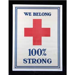 WWI Red Cross 100 Percent Strong Poster c. 1918
