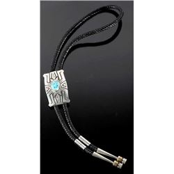 Singer Navajo Brawny Sterling & Turquoise Bolo