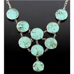 Navajo Cripple Creek Turquoise & Silver Necklace