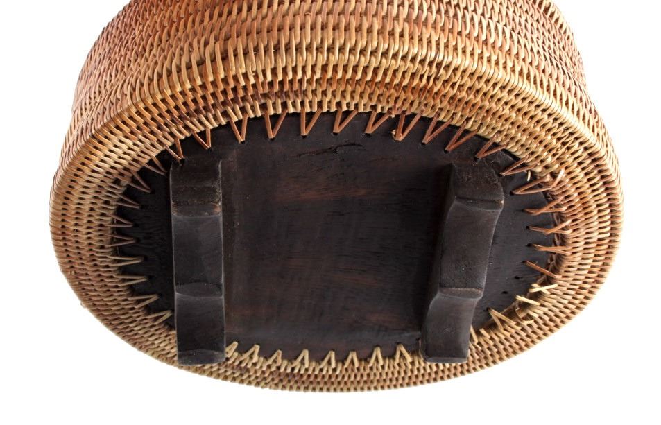 Inuit Eskimo Frog Totem Pine Needle Basket