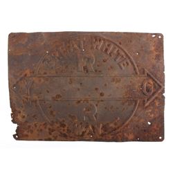 Original Great White Way Highway Sign from Montana