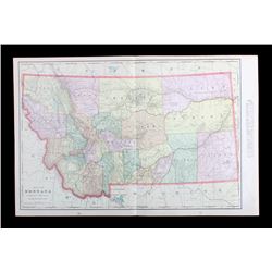 1902 Montana and Yellowstone National Park Map