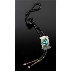 Navajo Silver & Mosaic Royston Turquoise Bolo-Tie