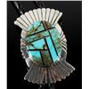 Image 2 : Navajo Silver & Mosaic Royston Turquoise Bolo-Tie