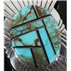 Image 4 : Navajo Silver & Mosaic Royston Turquoise Bolo-Tie