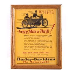 1924 Harley Davidson Framed Advertisement