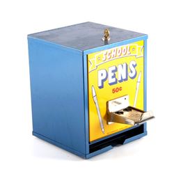 School Pens Coin-Op Vending Machine w/ Key 50¢