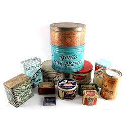 Collection Of Early Candy And Cracker Tins