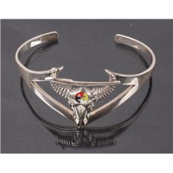 Plains Indians Silver Buffalo Skull Bracelet
