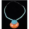 Image 1 : Zuni Turquoise Discoidal Shell Necklace