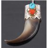 Image 8 : Navajo Bear Claw Pendent and Turquoise Pendent